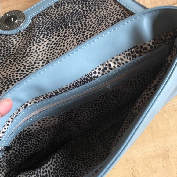 NEW Kaari Blue Shoulder Bag Purse Sky Blue Preppy Crossbody Long Strap 12x8 - Picture 7 of 7